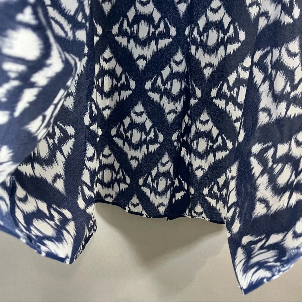 Talbots Blue Ikat Print Viscose A Line Skirt - Picture 6 of 15